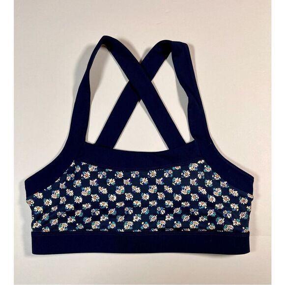 Fabletics Greta Low Impact Floral Cross Back Sports Bra Daisy Field Size Large - Picture 2 of 5